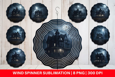 Wind Spinner Haunted House Sublimation artnoy 