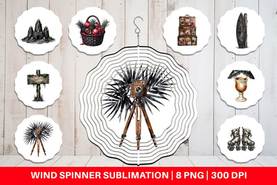 Wind Spinner Haunting Tropical Goth Vacation Sublimation artnoy 