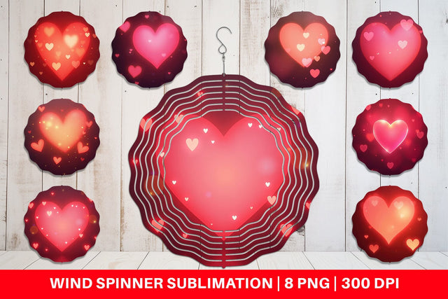Wind Spinner Heart Bokeh Sublimation artnoy 