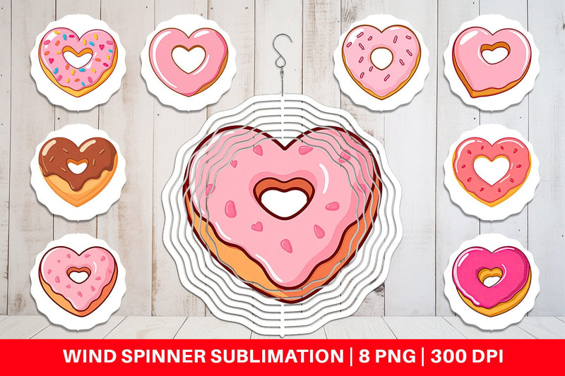 Wind Spinner Heart Donut Sublimation artnoy 