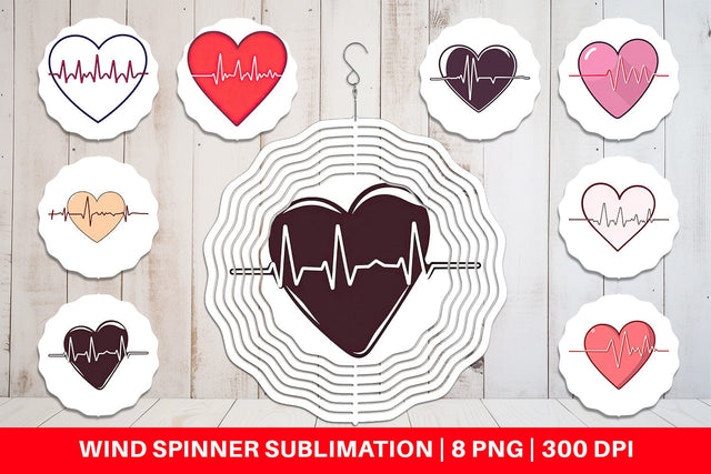 Wind Spinner Heart Monitor Sublimation artnoy 