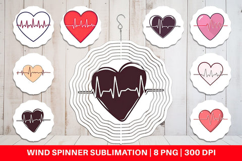 Wind Spinner Heart Monitor Sublimation artnoy 