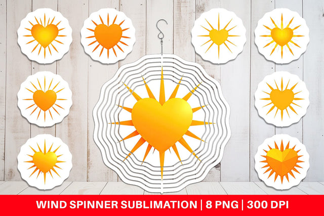 Wind Spinner Heart Sun Sublimation artnoy 