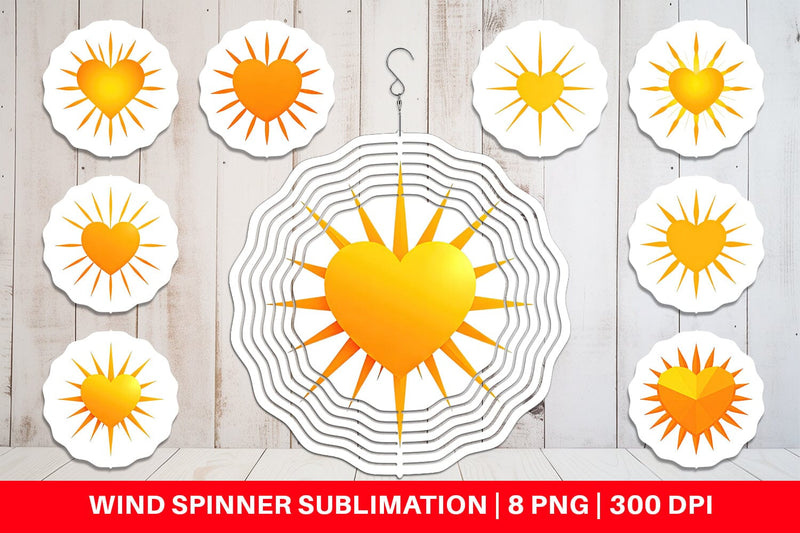 Wind Spinner Heart Sun Sublimation artnoy 