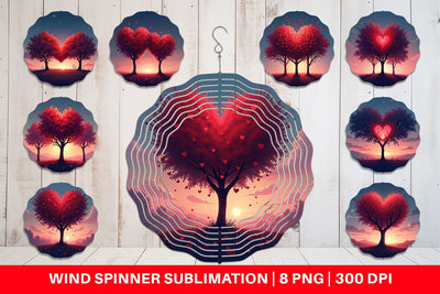 Wind Spinner Heart Trees Sublimation artnoy 