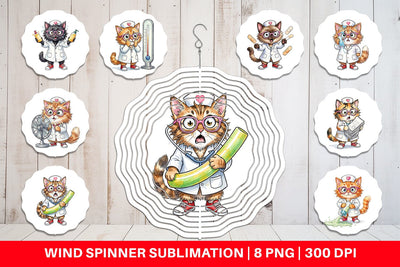 Wind Spinner Heatwave Feline Nurse Chaos Sublimation artnoy 
