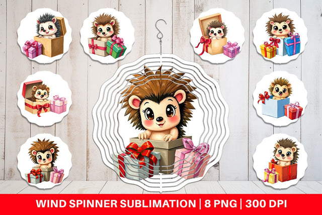 Wind Spinner Hedgehog Gift Sublimation artnoy 