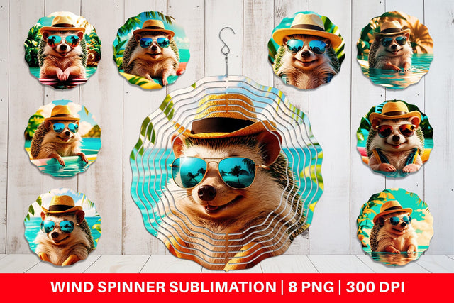 Wind Spinner Hedgehogs in Summer Sublimation artnoy 