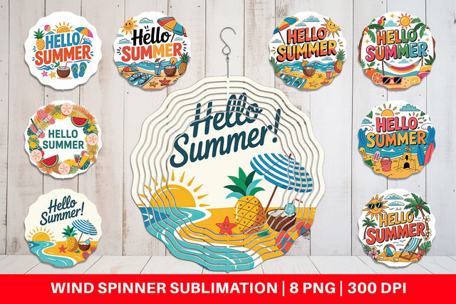Wind Spinner Hello Summer Bundle Sublimation Sublimation artnoy 