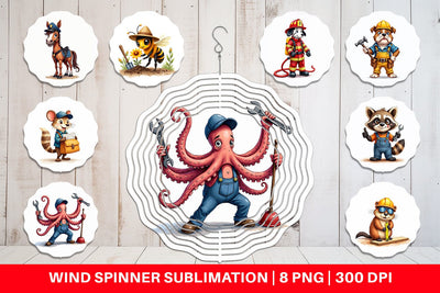 Wind Spinner Helpful Paws Skilled Trades & Services Animal Sublimation artnoy 