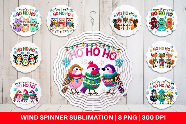 Wind Spinner Holiday Animal Embroidery Sublimation artnoy 