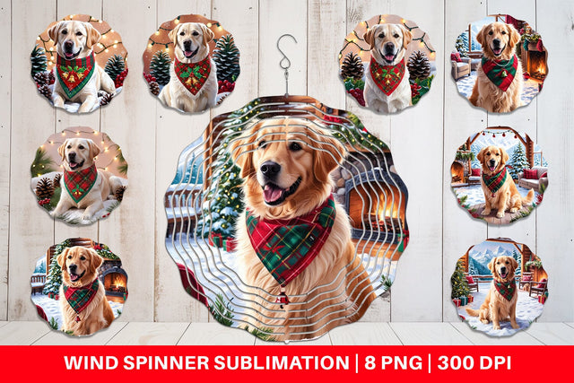 Wind Spinner Holiday Dog Christmas Sublimation artnoy 