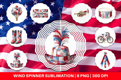 Wind Spinner Holiday Parade Patchwork Watercolor Sublimation artnoy 