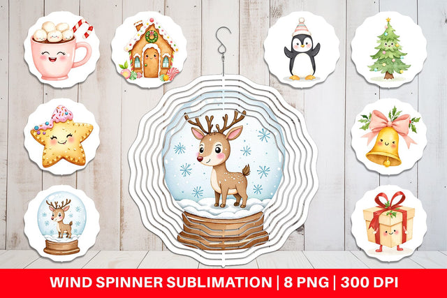 Wind Spinner Holiday Pastel Icons Sublimation artnoy 