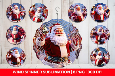 Wind Spinner Holiday Santa Claus Sublimation artnoy 