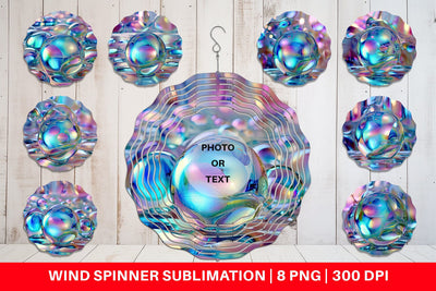 Wind Spinner Holographic Bubble Sublimation artnoy 
