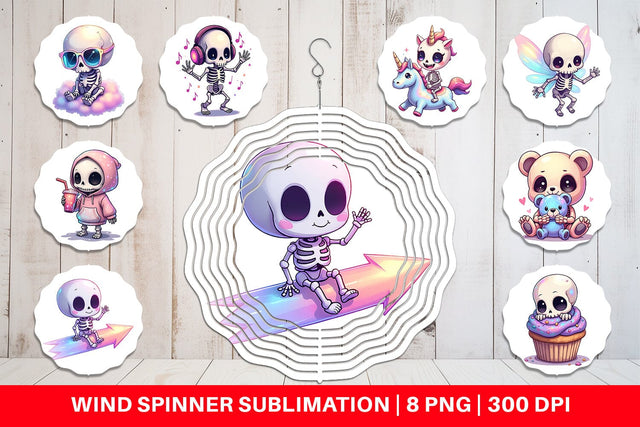 Wind Spinner Holographic Skeletons Sublimation artnoy 