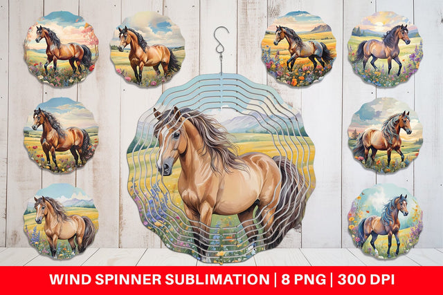 Wind Spinner Horse and Flower Sublimation artnoy 