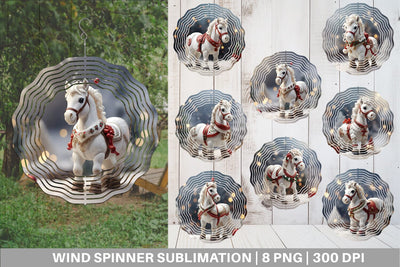Wind Spinner Horse Christmas Sublimation artnoy 