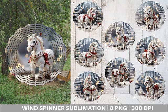 Wind Spinner Horse Christmas Sublimation artnoy 