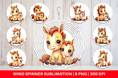 Wind Spinner Horse Mother's Day Sublimation artnoy 