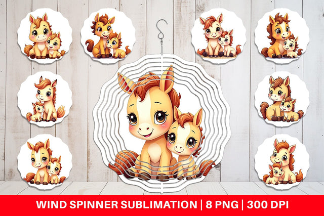 Wind Spinner Horse Mother's Day Sublimation artnoy 