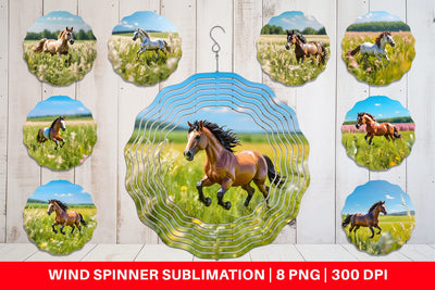 Wind Spinner Horse on Summer Day Sublimation artnoy 