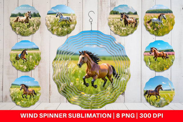 Wind Spinner Horse on Summer Day Sublimation artnoy 