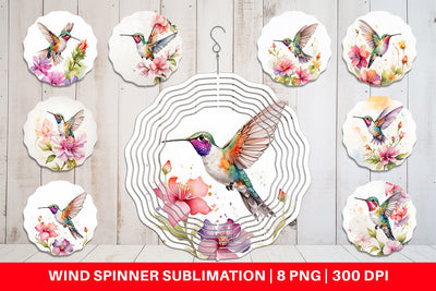 Wind Spinner Hummingbird Summer Sublimation artnoy 