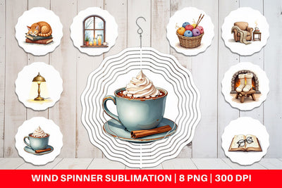 Wind Spinner Hygge Reading Nook Sublimation artnoy 