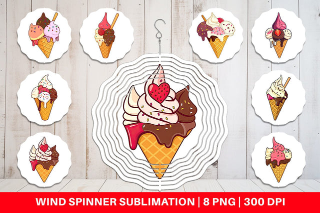 Wind Spinner Ice Cream Cone Sublimation artnoy 