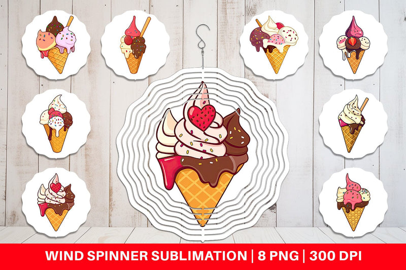 Wind Spinner Ice Cream Cone Sublimation artnoy 