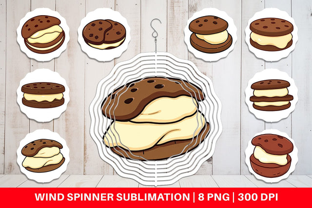 Wind Spinner Ice Cream Cookie Sublimation artnoy 
