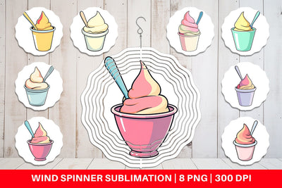 Wind Spinner Ice Cream Cup Sublimation artnoy 