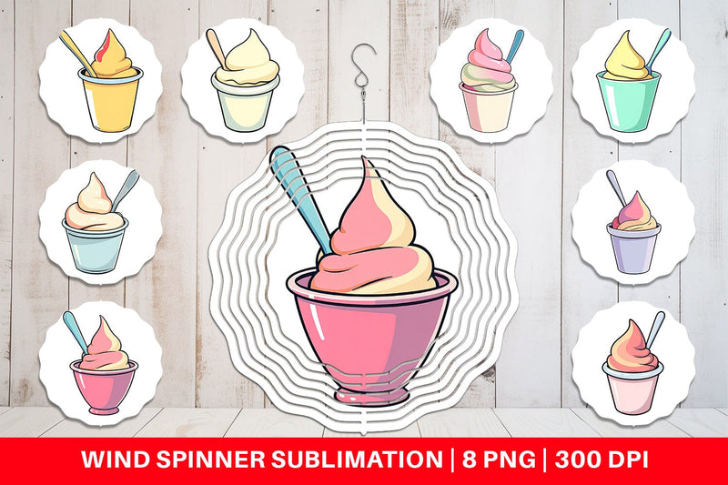 Wind Spinner Ice Cream Cup Sublimation artnoy 