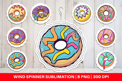 Wind Spinner Icing Drizzled Donut Sublimation artnoy 