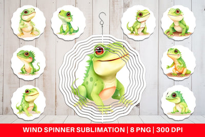 Wind Spinner Iguana Wildlife Sublimation artnoy 