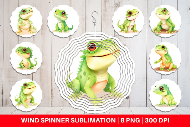 Wind Spinner Iguana Wildlife Sublimation artnoy 
