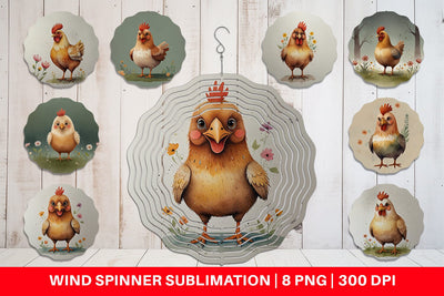 Wind Spinner Illustration Chicken Sublimation artnoy 