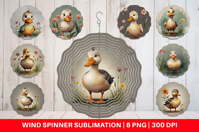 Wind Spinner Illustration Duck Sublimation artnoy 