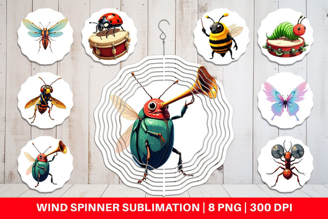 Wind Spinner Insect Music Parade Sublimation artnoy 