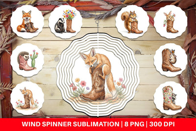 Wind Spinner Introvert Desert Animal Watercolor Sublimation artnoy 