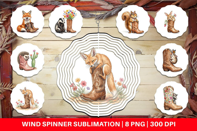 Wind Spinner Introvert Desert Animal Watercolor Sublimation artnoy 
