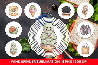 Wind Spinner Introvert Sugar Coma Sweet Watercolor Sublimation artnoy 