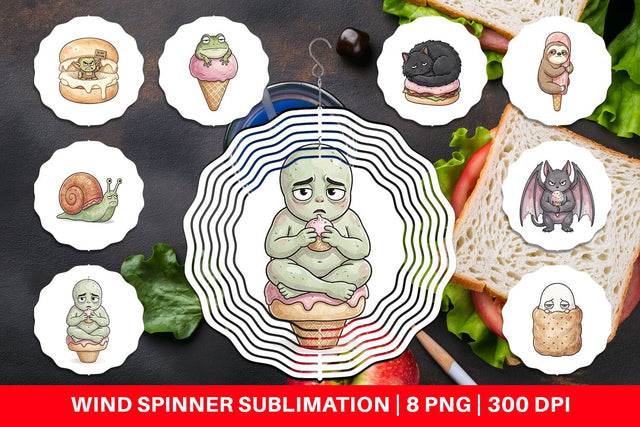 Wind Spinner Introvert Sugar Coma Sweet Watercolor Sublimation artnoy 