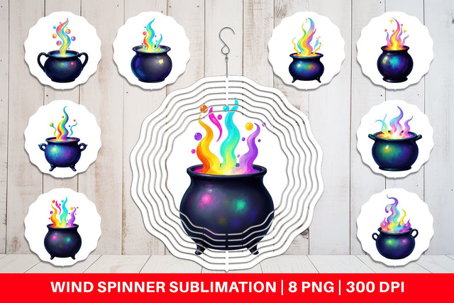 Wind Spinner Iridescent Bubble Cauldron Sublimation artnoy 