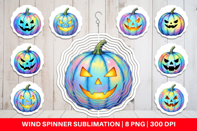 Wind Spinner Iridescent Pumpkin Sublimation artnoy 