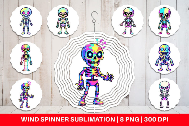 Wind Spinner Iridescent Skeleton Sublimation artnoy 