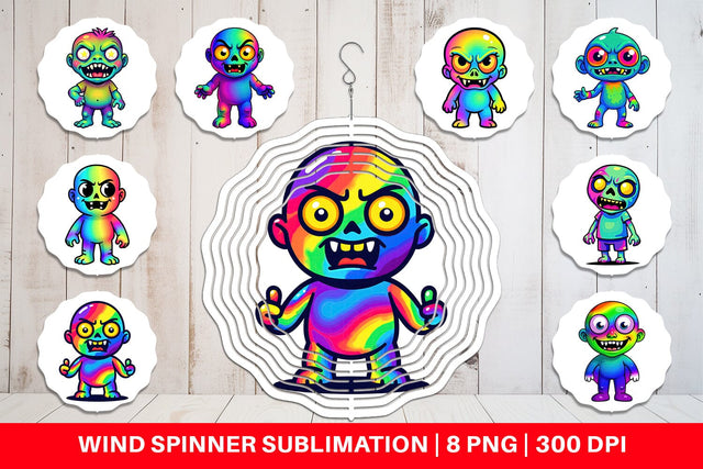 Wind Spinner Iridescent Zombie Sublimation artnoy 