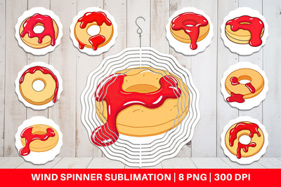 Wind Spinner Jam Filled Donut Sublimation artnoy 